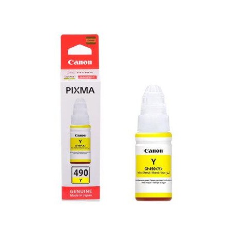 Cartus Cerneala Original Canon Yellow, GI-490Y, pentru G1400|G2400|G3400, 70ml, (timbru verde 0.15 lei), "BS0666C001AA"