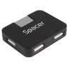 HUB extern SPACER, porturi USB: USB 2.0 x 4, conectare prin USB 2.0, cablu 1m, negru, "SPH-316" (timbru verde 0.8 lei)