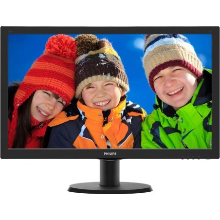MONITOR PHILIPS 23.6", home, office, TN, Full HD (1920 x 1080), Wide, 250 cd/mp, 5 ms, VGA, DVI, "243V5LSB5/00" (timbru verde 7 