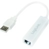 CABLU USB LOGILINK adaptor, USB 2.0 (T) la RJ45 (M), 10cm, 10/100 Mbit/s, alb, "UA0144B" (timbru verde 0.08 lei)