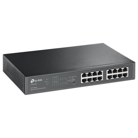 SWITCH PoE TP-LINK  SMART 16 porturi Gigabit (8 PoE+), IEEE 802.3af/at, carcasa metalica, rackabil "TL-SG1016PE" (timbru verde 2