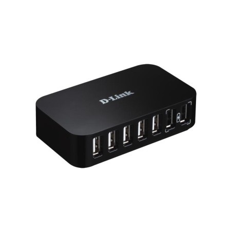 HUB extern D-LINK, porturi USB: USB 2.0 x 7, conectare prin USB 2.0, alimentare retea 220 V, negru, "DUB-H7" (timbru verde 0.8 l