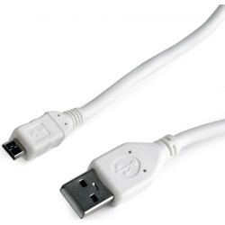 CABLU alimentare si date GEMBIRD, pt. smartphone, USB 2.0 (T) la Micro-USB 2.0 (T), 1m, alb, "CCP-mUSB2-AMBM-W-1M" (timbru verde