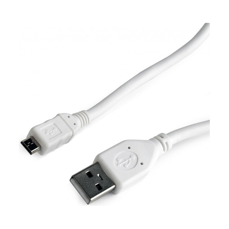 CABLU alimentare si date GEMBIRD, pt. smartphone, USB 2.0 (T) la Micro-USB 2.0 (T), 1m, alb, "CCP-mUSB2-AMBM-W-1M" (timbru verde