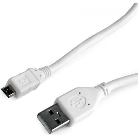 CABLU alimentare si date GEMBIRD, pt. smartphone, USB 2.0 (T) la Micro-USB 2.0 (T), 1m, alb, "CCP-mUSB2-AMBM-W-1M" (timbru verde