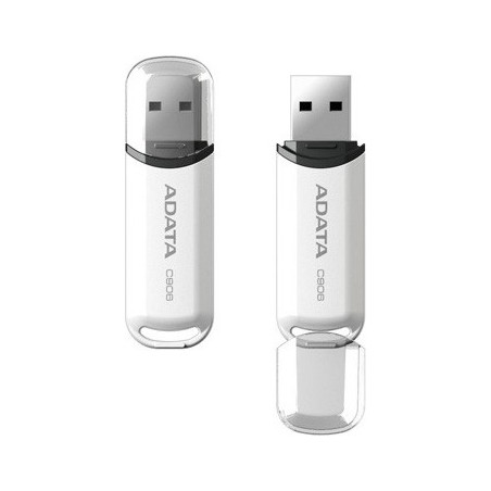 MEMORIE USB 2.0 ADATA 16 GB, cu capac, carcasa plastic, alb, "AC906-16G-RWH" (timbru verde 0.03 lei)