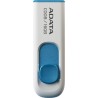 MEMORIE USB 2.0 ADATA 16 GB, retractabila, carcasa plastic, alb / albastru, "AC008-16G-RWE" (timbru verde 0.03 lei)