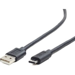 CABLU alimentare si date GEMBIRD, pt. smartphone, USB 2.0 (T) la USB 2.0 Type-C (T), 1.8m, negru, "CCP-USB2-AMCM-6" (timbru verd