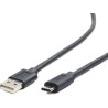 CABLU alimentare si date GEMBIRD, pt. smartphone, USB 2.0 (T) la USB 2.0 Type-C (T), 1.8m, negru, "CCP-USB2-AMCM-6" (timbru verd