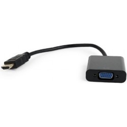 CABLU video GEMBIRD, adaptor HDMI (T) la VGA (M), 15cm, rezolutie maxima Full HD (1920 x 1080) la 60Hz, negru, "A-HDMI-VGA-04" (