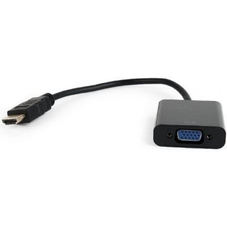 CABLU video GEMBIRD, adaptor HDMI (T) la VGA (M), 15cm, rezolutie maxima Full HD (1920 x 1080) la 60Hz, negru, "A-HDMI-VGA-04" (