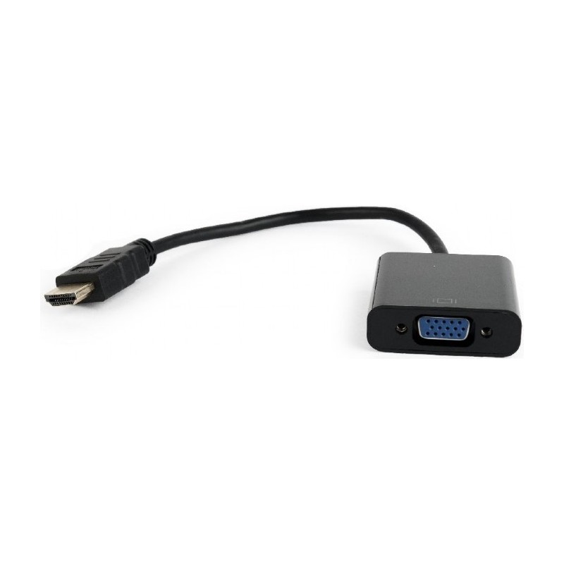 CABLU video GEMBIRD, adaptor HDMI (T) la VGA (M), 15cm, rezolutie maxima Full HD (1920 x 1080) la 60Hz, negru, "A-HDMI-VGA-04" (