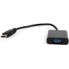 CABLU video GEMBIRD, adaptor HDMI (T) la VGA (M), 15cm, rezolutie maxima Full HD (1920 x 1080) la 60Hz, negru, "A-HDMI-VGA-04" (