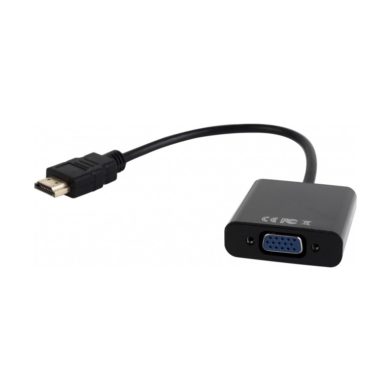 CABLU video GEMBIRD, splitter HDMI(T) la VGA(M)+Jack 3.5mm(T), 15cm, rez max Full HD la 60Hz, converteste semnal digital HDMI in