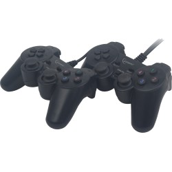 GAMEPAD cu fir GEMBIRD, 2x console, PC, USB, negru, "JPD-UDV2-01" (timbru verde 0.8 lei)