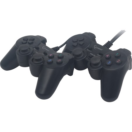 GAMEPAD cu fir GEMBIRD, 2x console, PC, USB, negru, "JPD-UDV2-01" (timbru verde 0.8 lei)