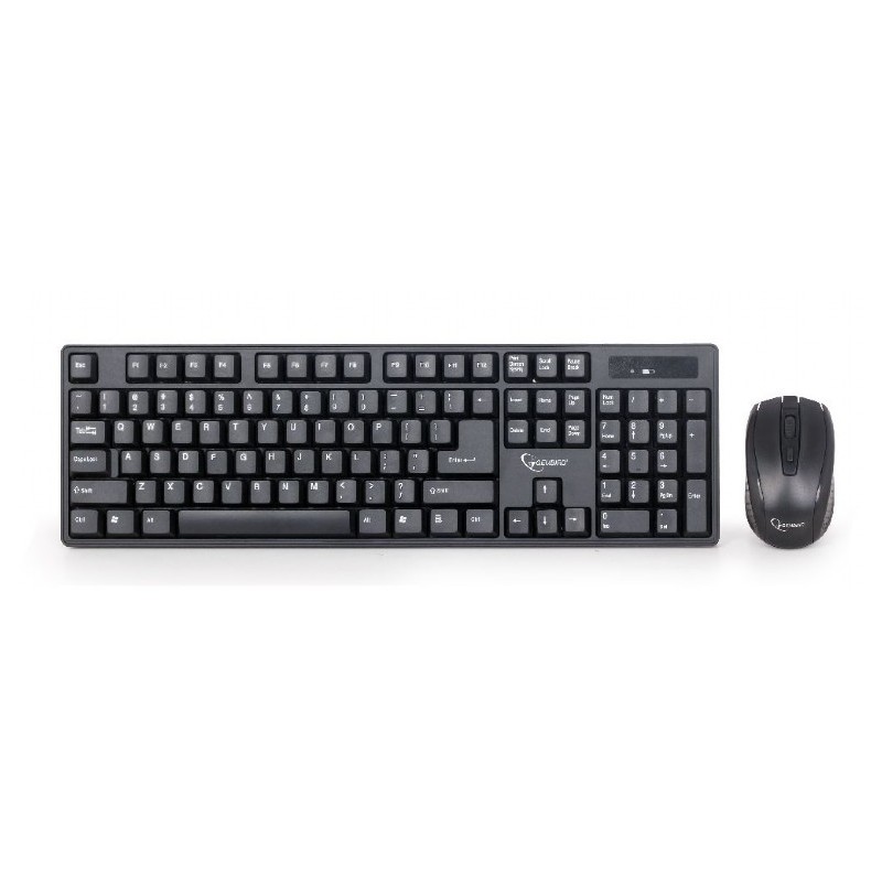 KIT wireless GEMBIRD, tastatura wireless 104 taste + mouse wireless 1000dpi, 4 butoane, rotita scroll, black "KBS-W-01"  (timbru
