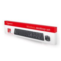 KIT wireless GEMBIRD, tastatura wireless 104 taste + mouse wireless 1000dpi, 4 butoane, rotita scroll, black "KBS-W-01"  (timbru