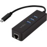 HUB extern LOGILINK, porturi USB: USB 3.0 x 3, conectare prin USB 3.2 Type C, cablu 0.1 m, retea 10/100/1000 Mbps (Gigabit), neg