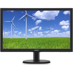 MONITOR PHILIPS 23.6", home, office, TN, Full HD (1920 x 1080), Wide, 250 cd/mp, 5 ms, VGA, DVI, "243S5LSB5/00" (timbru verde 7 