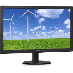 MONITOR PHILIPS 23.6", home, office, TN, Full HD (1920 x 1080), Wide, 250 cd/mp, 5 ms, VGA, DVI, "243S5LSB5/00" (timbru verde 7 