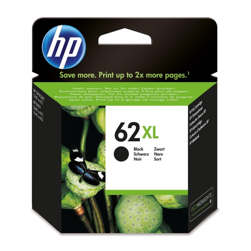 Cartus Cerneala Original HP Black, nr.62XL, pentru Envy 5640 AIO| OfficeJet 200 Mobile| OfficeJet 250 Mobile AIO, 600, (timbru v