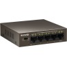 SWITCH PoE TENDA  5 porturi 10/100Mbps (4 PoE), IEEE 802.3at/af, carcasa metalica "TEF1105P-4-63W" (timbru verde 2 lei)