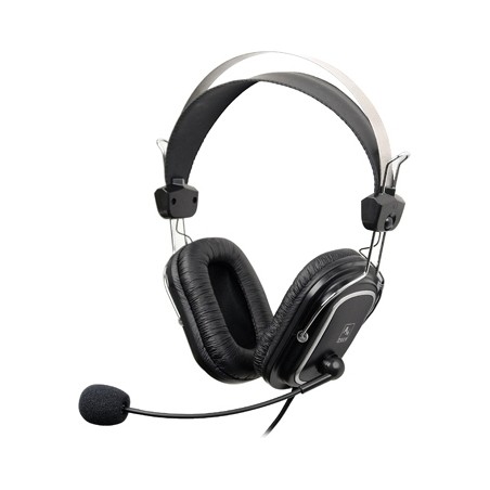 CASTI A4tech, "ComfortFIt", cu fir, standard, utilizare multimedia, microfon pe brat, conectare prin Jack 3.5 mm, negru, "HS-50"