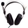 CASTI A4tech, "ComfortFIt", cu fir, standard, utilizare multimedia, microfon pe brat, conectare prin Jack 3.5 mm, negru, "HS-50"