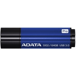 MEMORIE USB 3.1 ADATA 64 GB, cu capac, carcasa aluminiu, negru / albastru, "AS102P-64G-RBL" (timbru verde 0.03 lei)