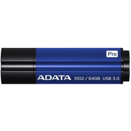 MEMORIE USB 3.1 ADATA 64 GB, cu capac, carcasa aluminiu, negru / albastru, "AS102P-64G-RBL" (timbru verde 0.03 lei)