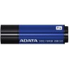 MEMORIE USB 3.1 ADATA 64 GB, cu capac, carcasa aluminiu, negru / albastru, "AS102P-64G-RBL" (timbru verde 0.03 lei)