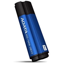 MEMORIE USB 3.1 ADATA 64 GB, cu capac, carcasa aluminiu, negru / albastru, "AS102P-64G-RBL" (timbru verde 0.03 lei)