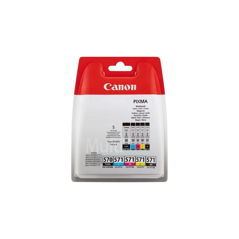 Combo-Pack  Original Canon CMYKPB, PGI-570B/CLI-571, pentru Pixma MG5750|MG5751|MG6850|MG6851|MG7750|MG7751|MG7752|TS5050|TS5051