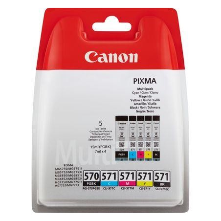Combo-Pack  Original Canon CMYKPB, PGI-570B/CLI-571, pentru Pixma MG5750|MG5751|MG6850|MG6851|MG7750|MG7751|MG7752|TS5050|TS5051