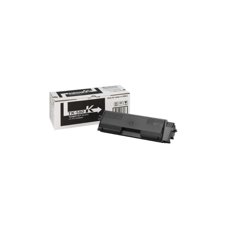 Toner Original Kyocera Black TK-580K, pentru FS-C5150DN, ECOSYS P6021cdn 3.5K, "TK-580K"