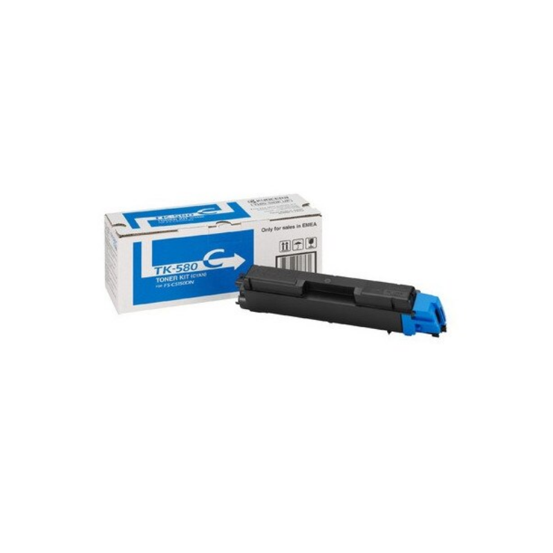 Toner Original Kyocera Cyan TK-580C, pentru FS-C5150DN, ECOSYS P6021cdn 2.8K, "TK-580C"