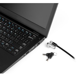 CABLU securitate KENSINGTON pt. notebook slot Wedge, cheie standard, conectare directa,1.5m, cablu otel carbon, permite pivotare