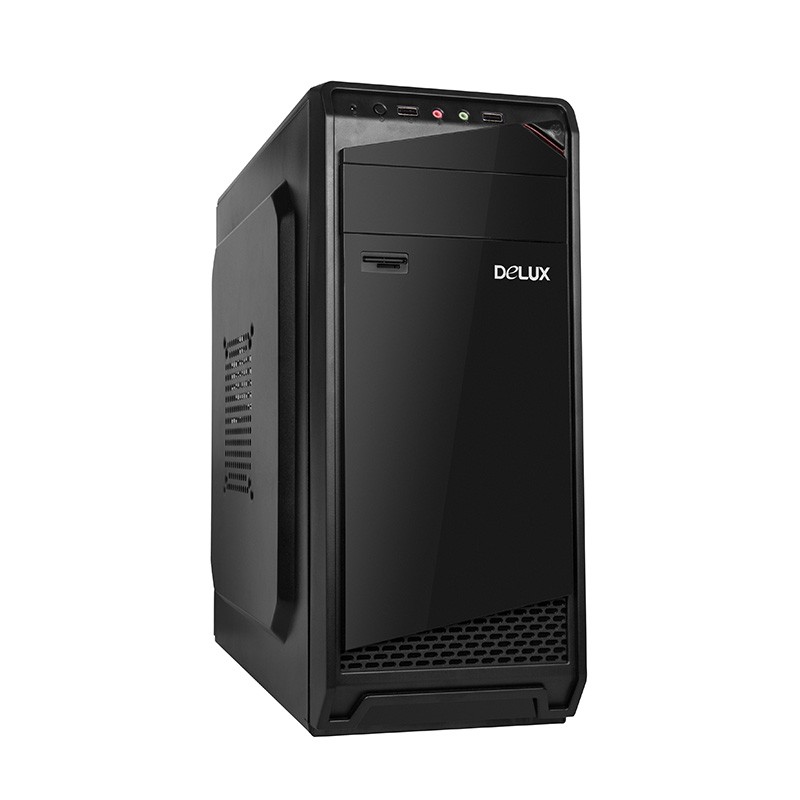 CARCASA DELUXE Middle Tower ATX, 450 (230W for 450W Desktop PC), USB 2.0 x 2 | Jack 3.5mm x 2, fara accesorii, "DW605" (timbru v