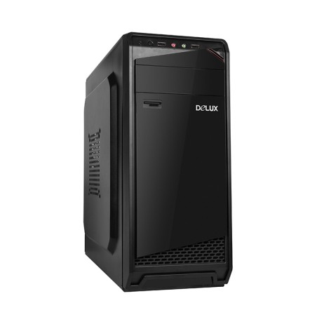 CARCASA DELUXE Middle Tower ATX, 450 (230W for 450W Desktop PC), USB 2.0 x 2 | Jack 3.5mm x 2, fara accesorii, "DW605" (timbru v