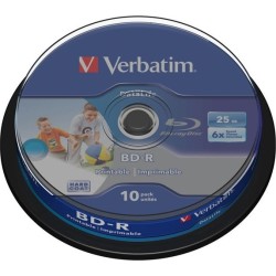 BD-R VERBATIM  25GB, viteza 6x, 10 buc, Single Layer, spindle, printabil, "Wide Inkjet Printable" "43804"