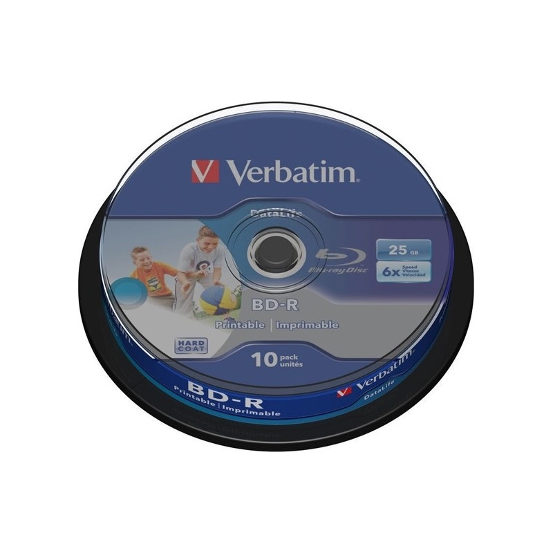 BD-R VERBATIM  25GB, viteza 6x, 10 buc, Single Layer, spindle, printabil, "Wide Inkjet Printable" "43804"