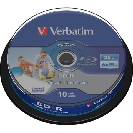 BD-R VERBATIM  25GB, viteza 6x, 10 buc, Single Layer, spindle, printabil, "Wide Inkjet Printable" "43804"