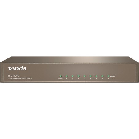 SWITCH TENDA, porturi Gigabit x 8, unmanaged, carcasa metalica, "TEG1008D" (timbru verde 2 lei)