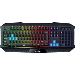 TASTATURA GENIUS gaming USB, multimedia, 104 taste + 10 taste multimedia, iluminare 7 culori, black, "Scorpion K215" "3131047410