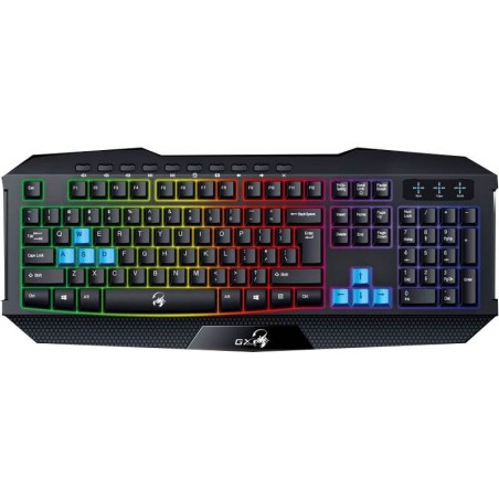 TASTATURA GENIUS gaming USB, multimedia, 104 taste + 10 taste multimedia, iluminare 7 culori, black, "Scorpion K215" "3131047410