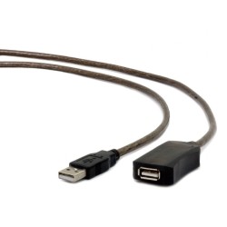 CABLU USB GEMBIRD prelungitor, USB 2.0 (T) la USB 2.0 (M), 10m, activ (permite folosirea unui cablu USB lung), black "UAE-01-10M