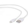 CABLU alimentare si date GEMBIRD, pt. smartphone, USB 2.0 (T) la Lightning (T), 2m, alb, "CC-USB2-AMLM-2M-W" (timbru verde 0.08 