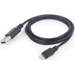 CABLU alimentare si date GEMBIRD, pt. smartphone, USB 2.0 (T) la Lightning (T), 2m, negru, "CC-USB2-AMLM-2M" (timbru verde 0.08 