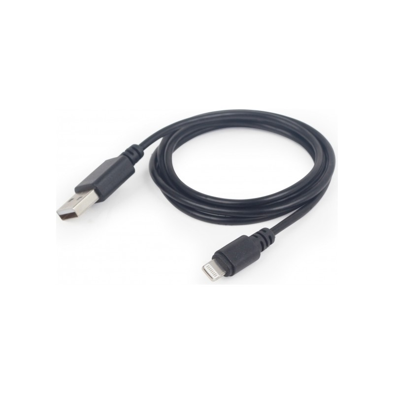 CABLU alimentare si date GEMBIRD, pt. smartphone, USB 2.0 (T) la Lightning (T), 2m, negru, "CC-USB2-AMLM-2M" (timbru verde 0.08 